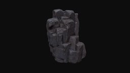 Low poly sci fi column grey rock