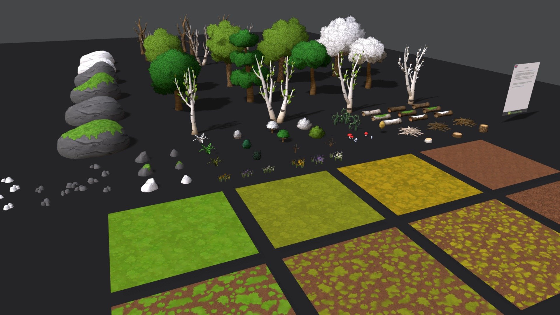 Handpainted Forest Pack 3d model