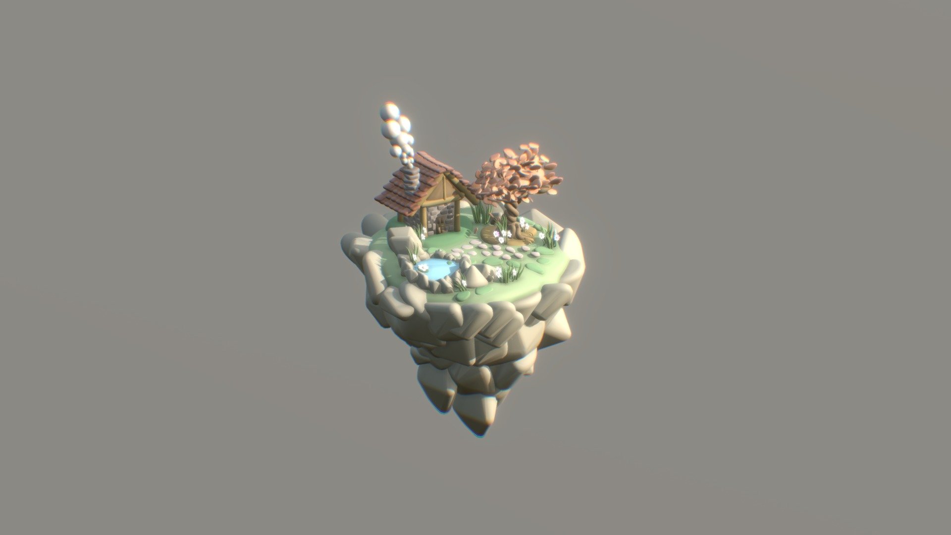 Isometric island 3d model