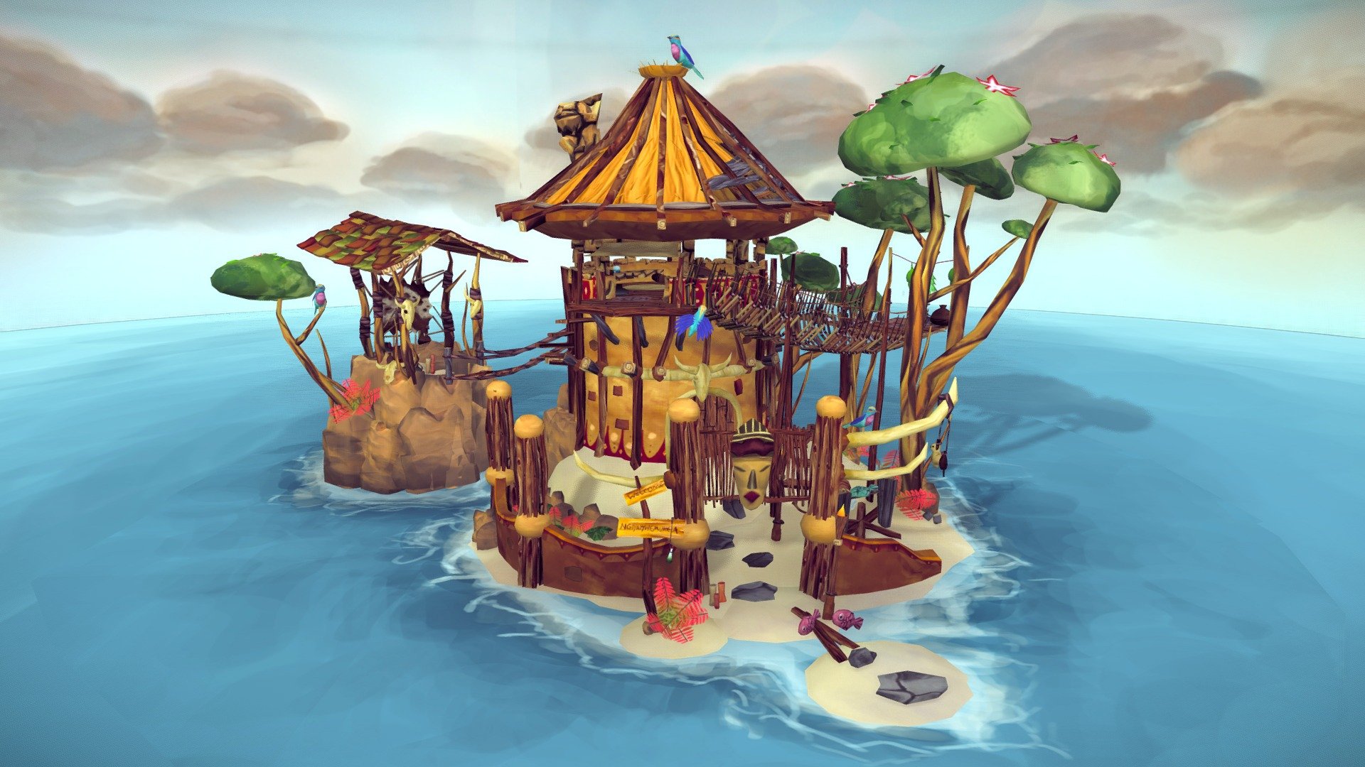 Shamans Paradise ~ Stylized Diorama 3d model