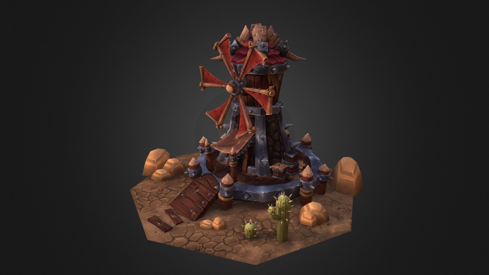 Windmill of thousand spikes 3d model