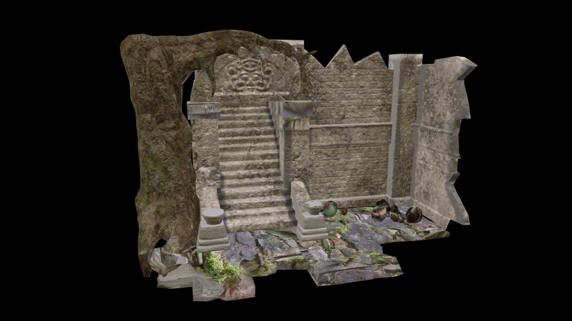 Stone Temple entrance 3d model