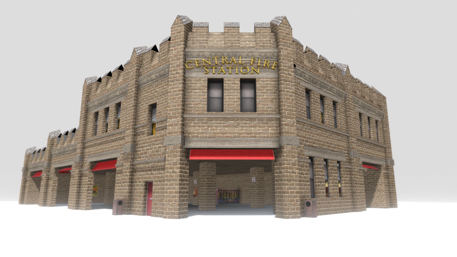 Lake Charles Central Fire Station 3d model