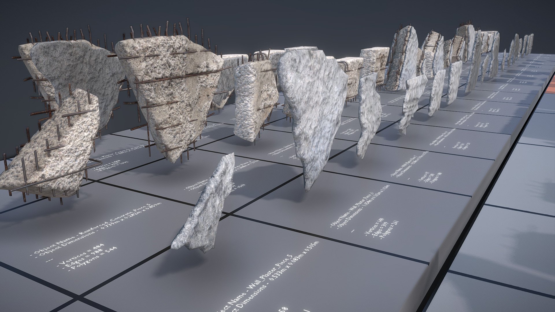 Reinforced Concrete Demolition Waste (Overview) 3d model