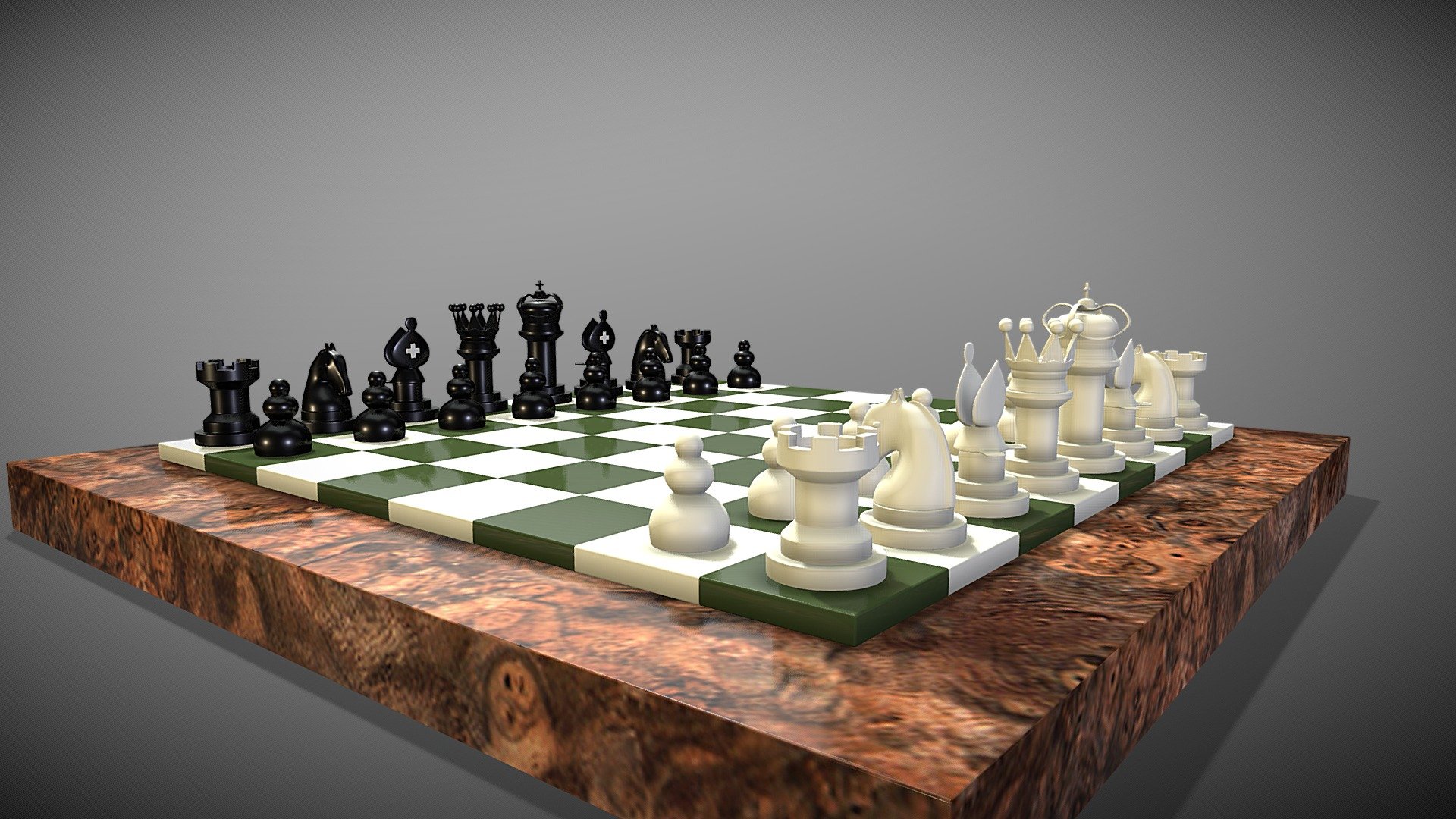 "Schematic" Chess Set 3d model