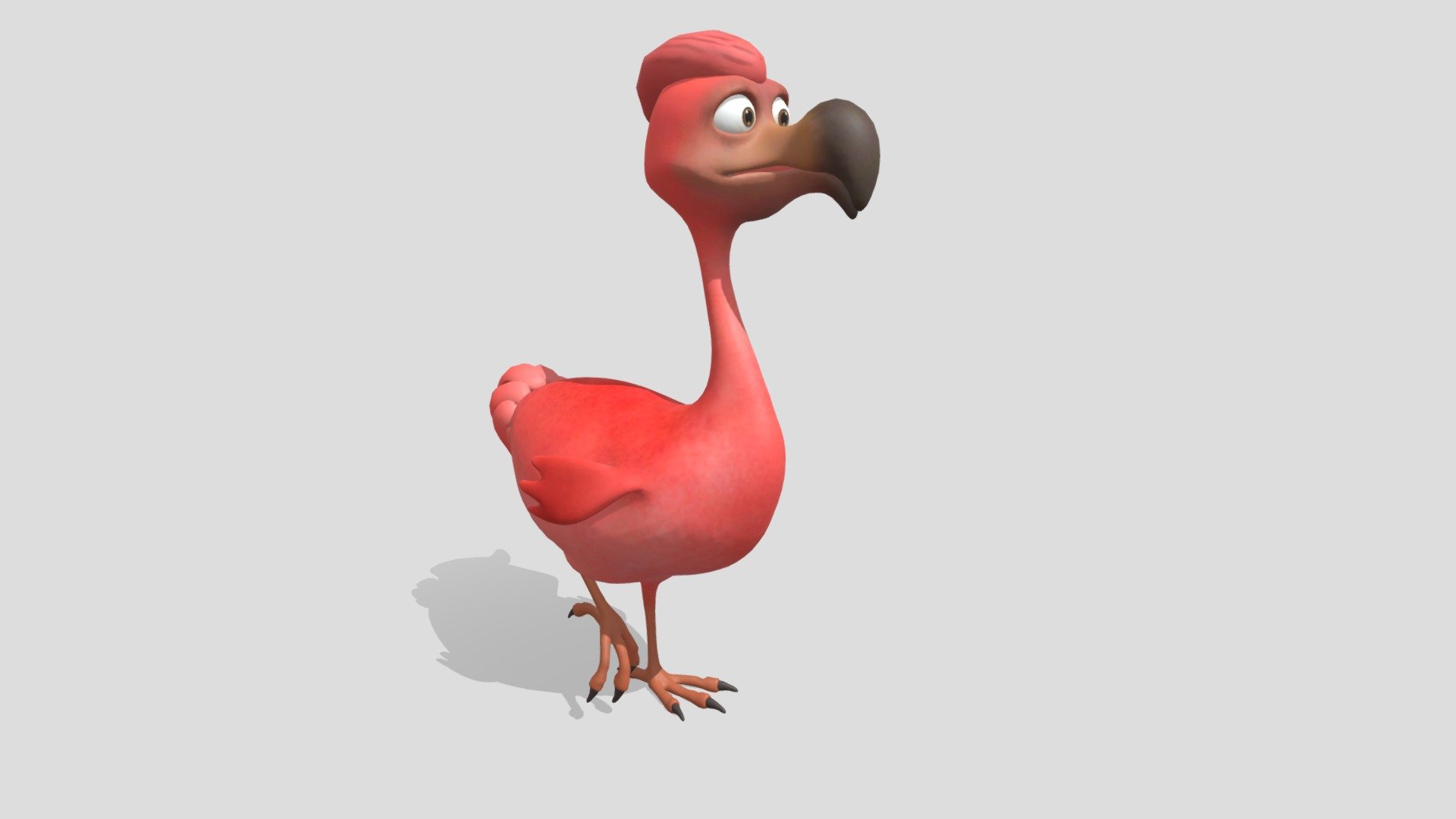 cartoon red bird 3d model