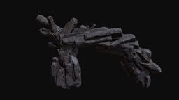 Low poly sci fi arch grey rock asset