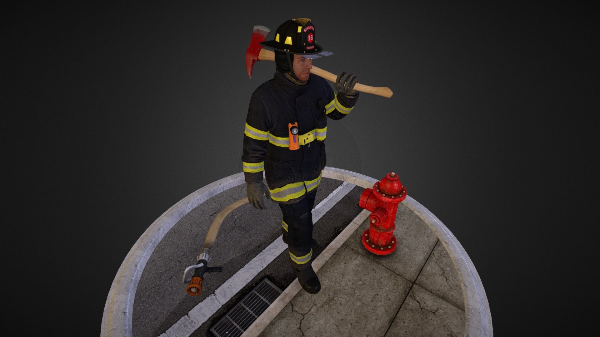 Firefighter-model 3d model