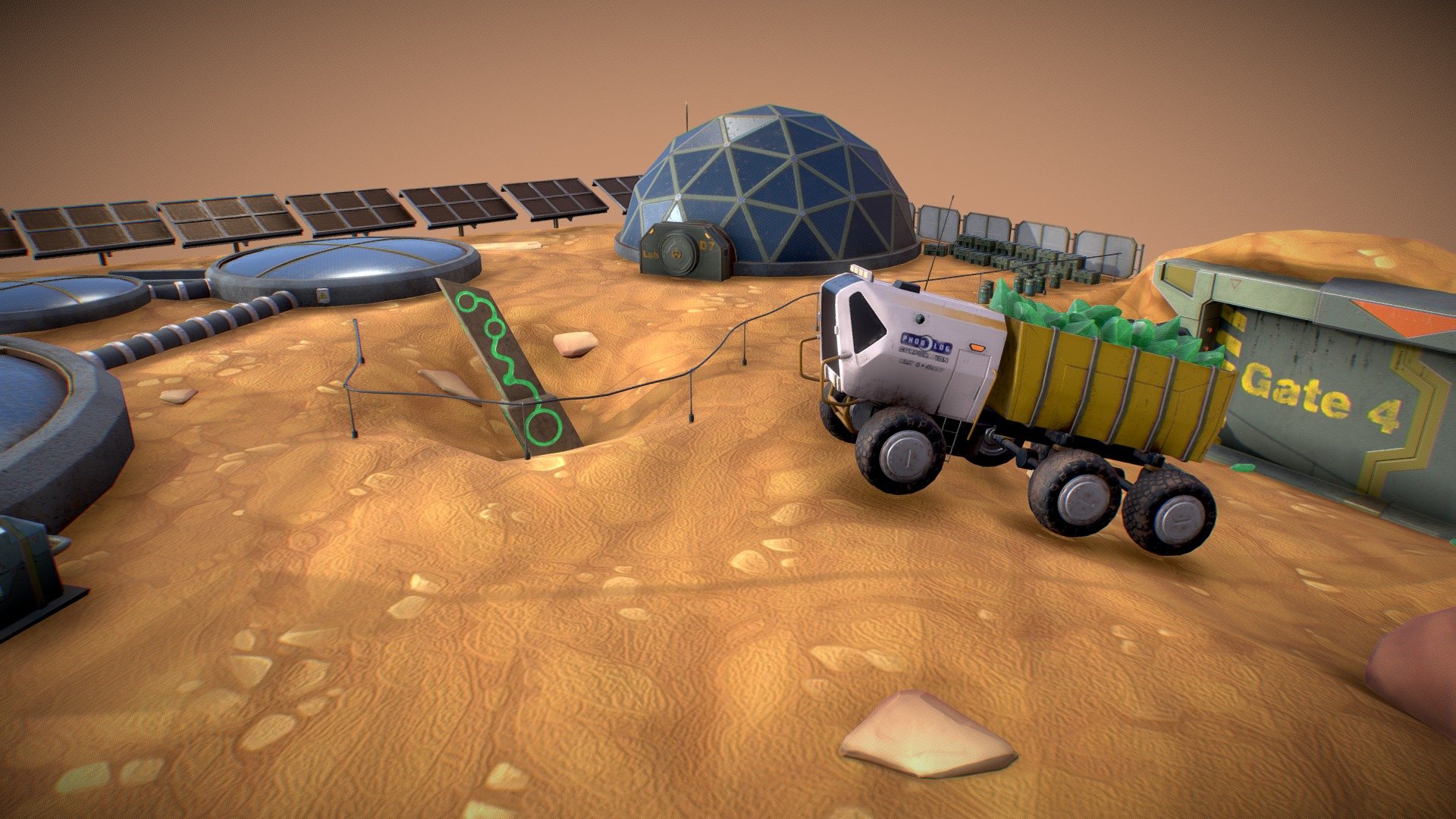 Martian Colony (Personal studing project) 3d model