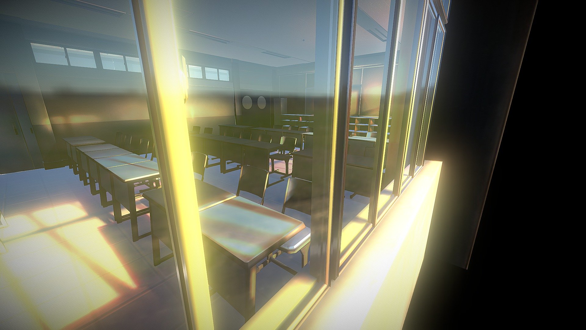 Japanese Classroom 3d model