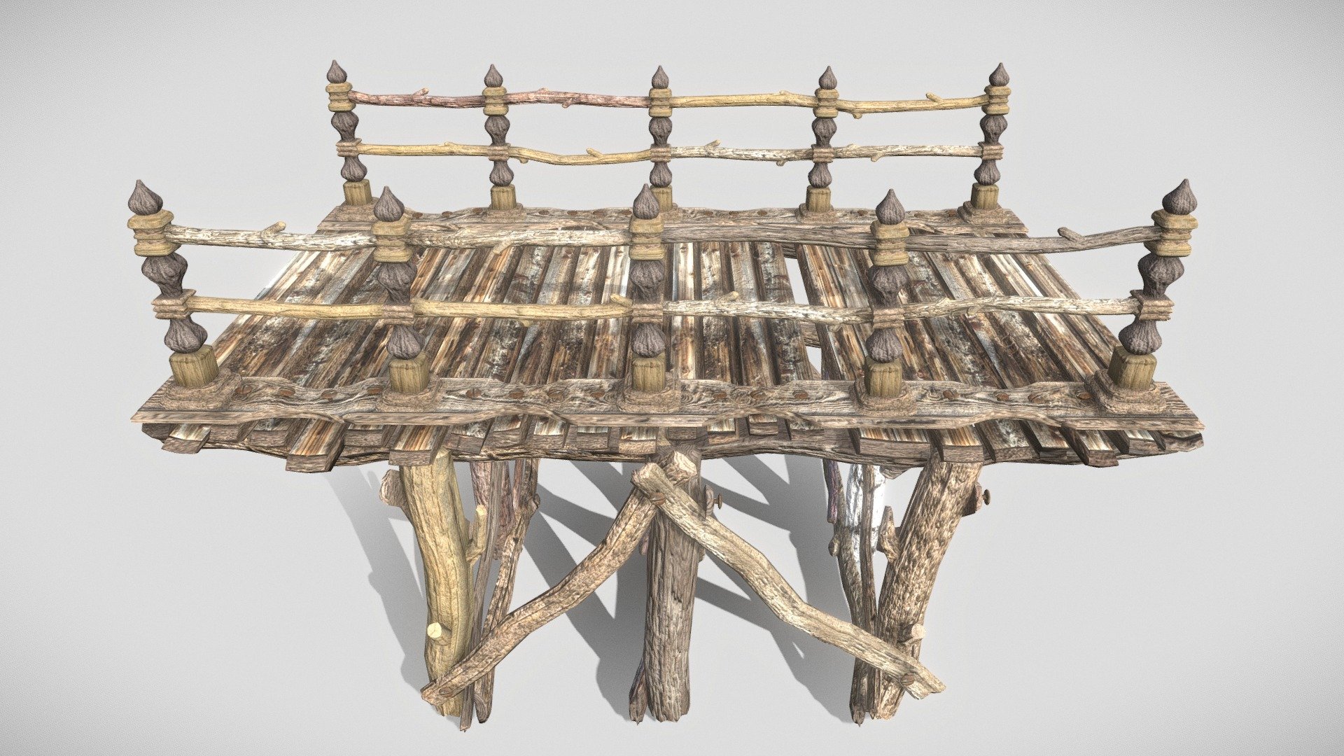 Big Wooden Bridge 3d model