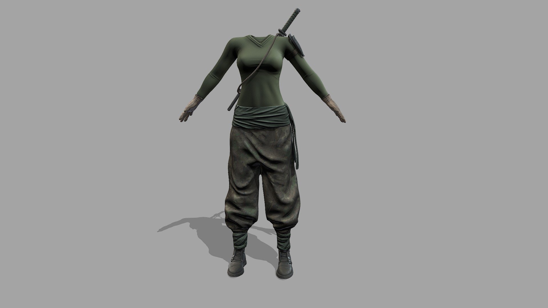 $AVE Female Sword Guerilla Full Outfit 3d model