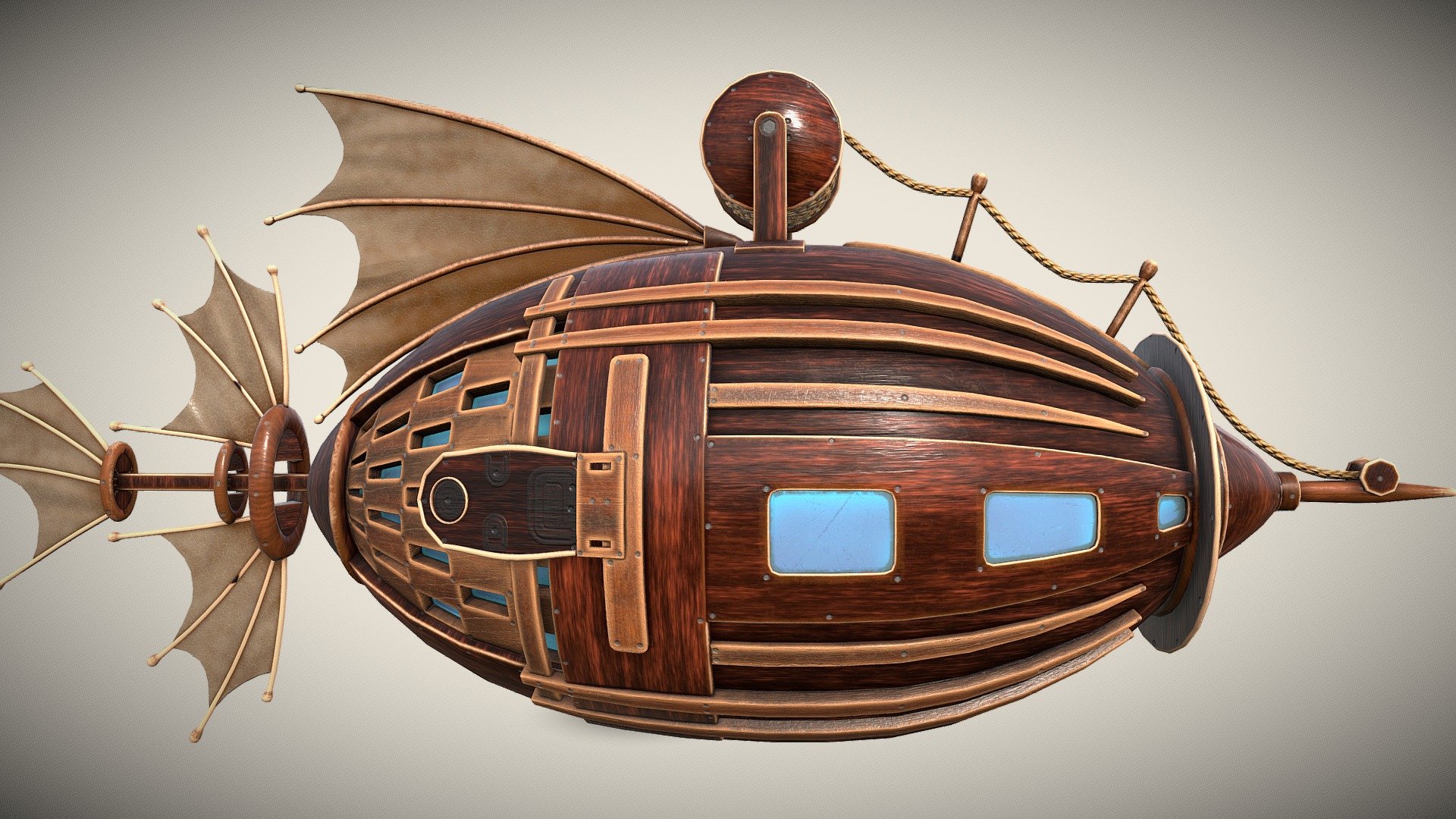 Airship PBR low-poly game ready 3d model