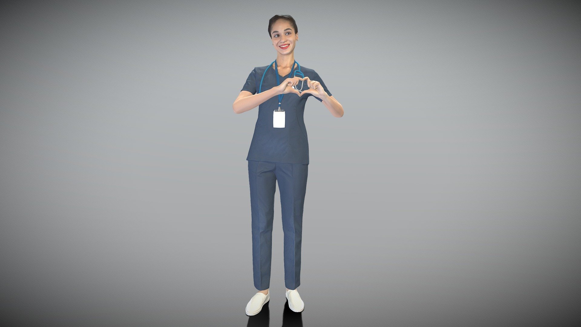 Beautiful female doctor smiling 308 3d model