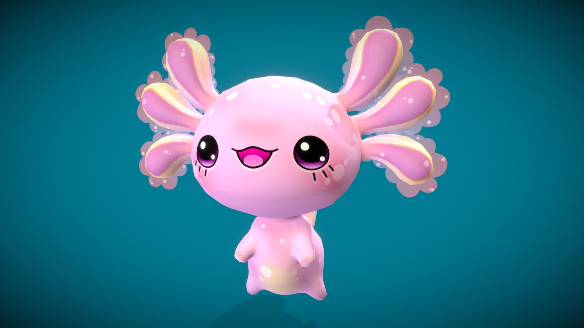 Cute Axolotl 3d model