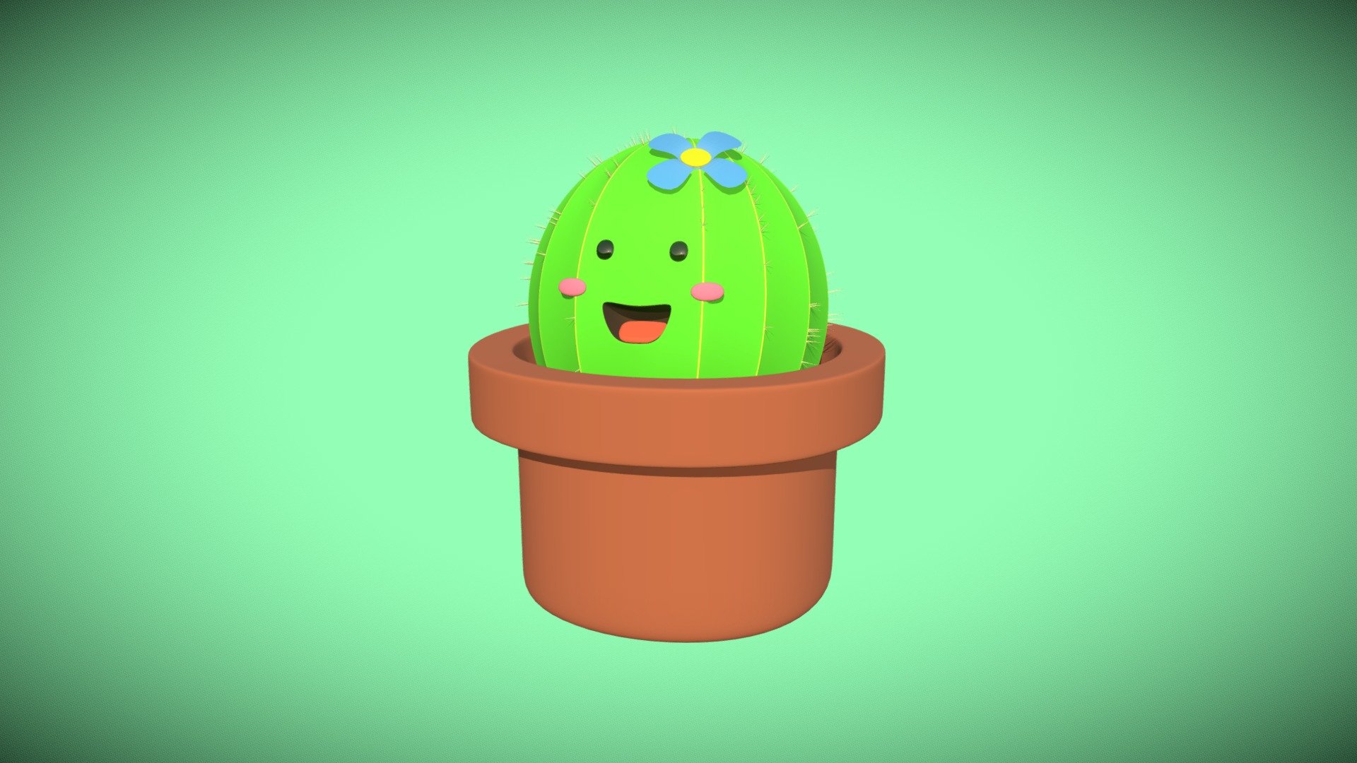 Kako, the cute cactus 3d model