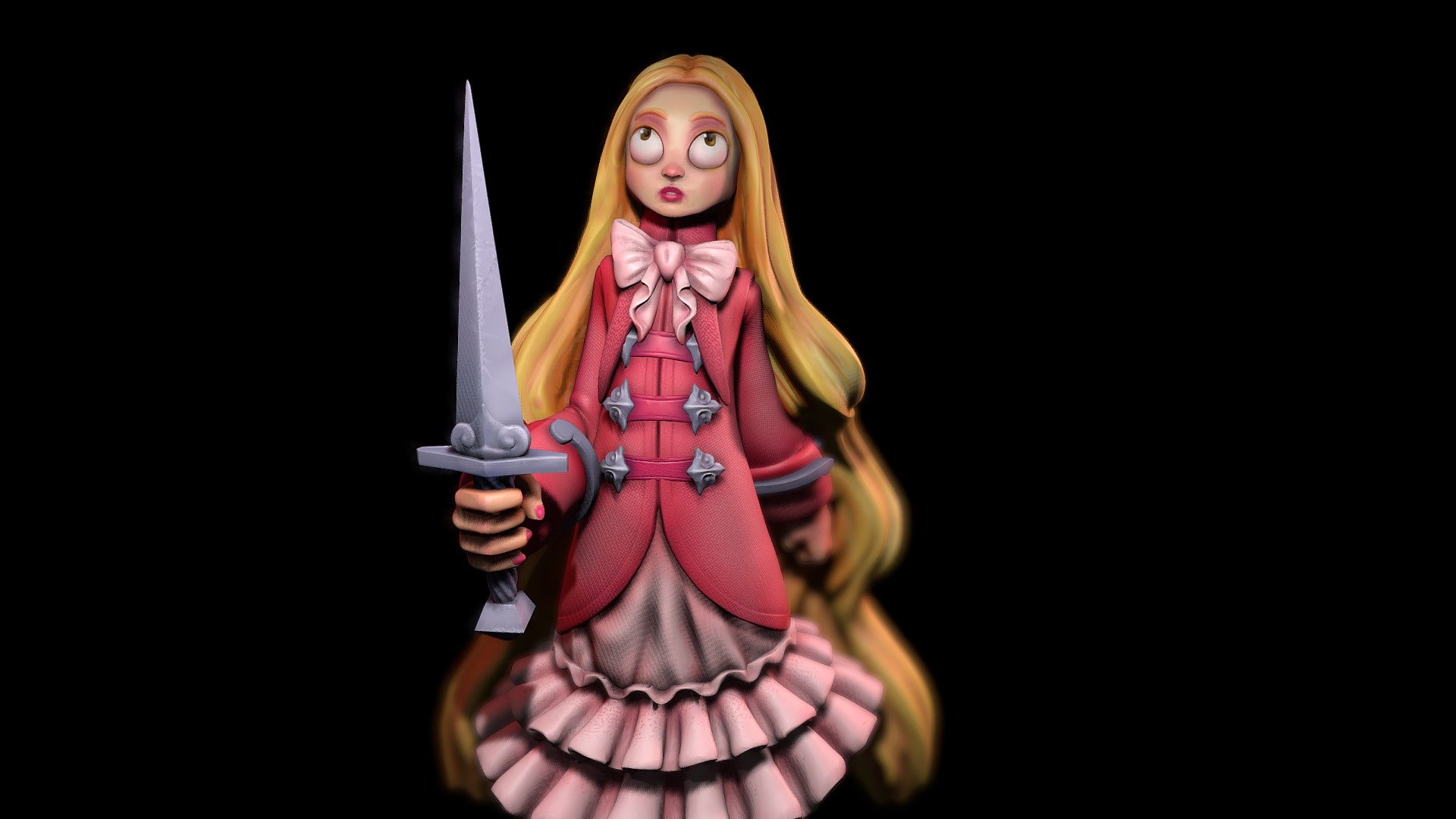 Girl in the darkness 3d model