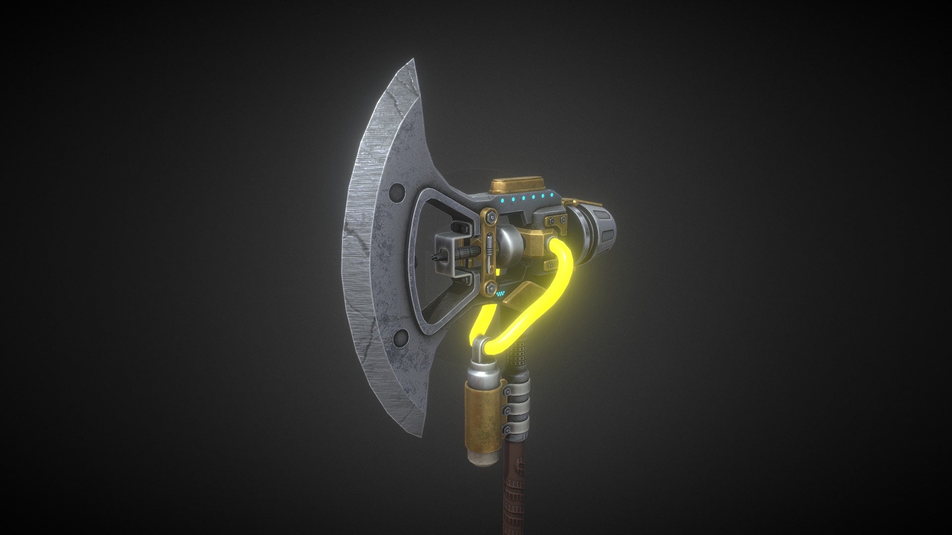 Axe Sci-Fi Low Poly 3d model