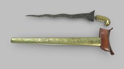 Kris Sword Low Poly Realistic PBR