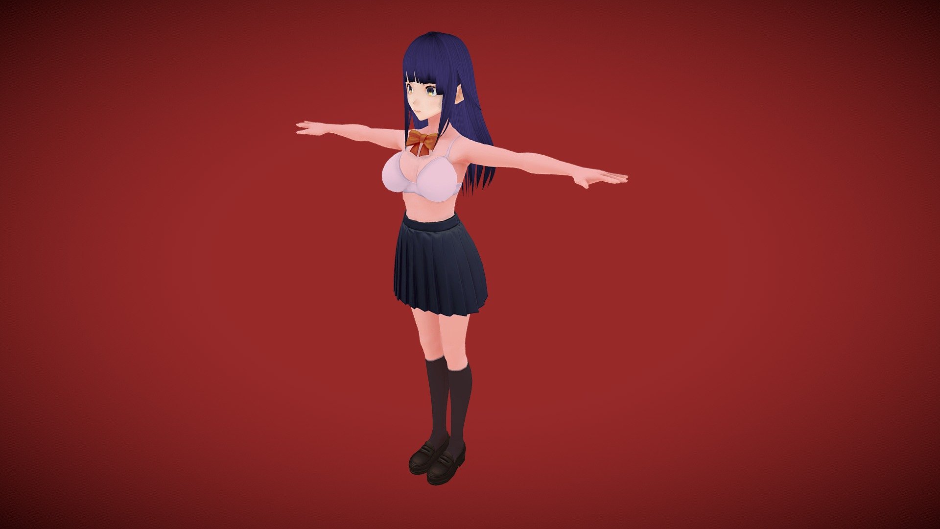 Anime Girl Rigged 3d model