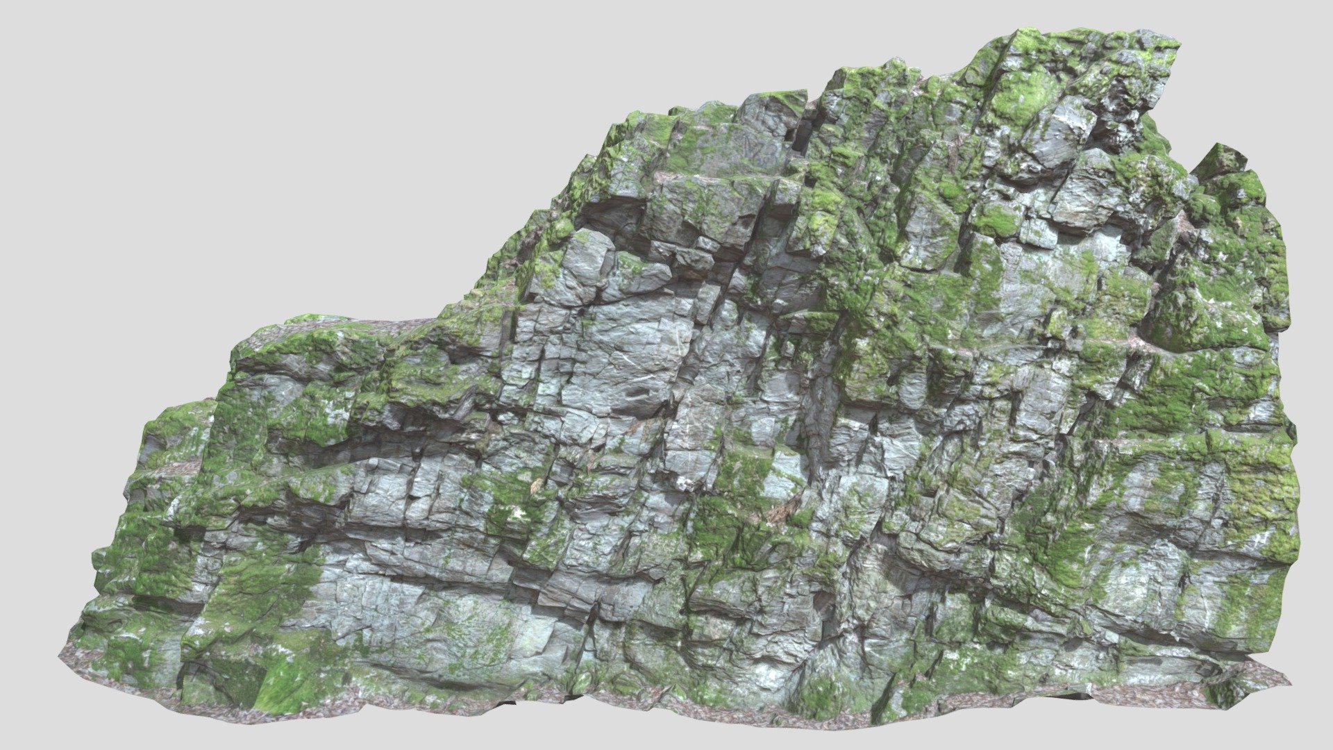 Mossy Forest Cliff Rock Scan 3d model