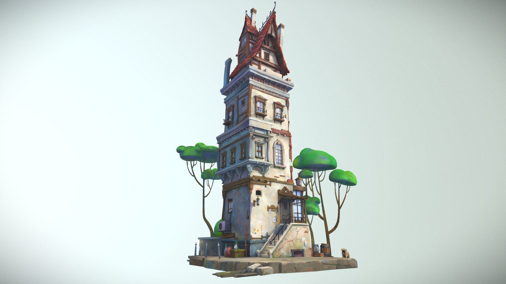 Tall House 3d model