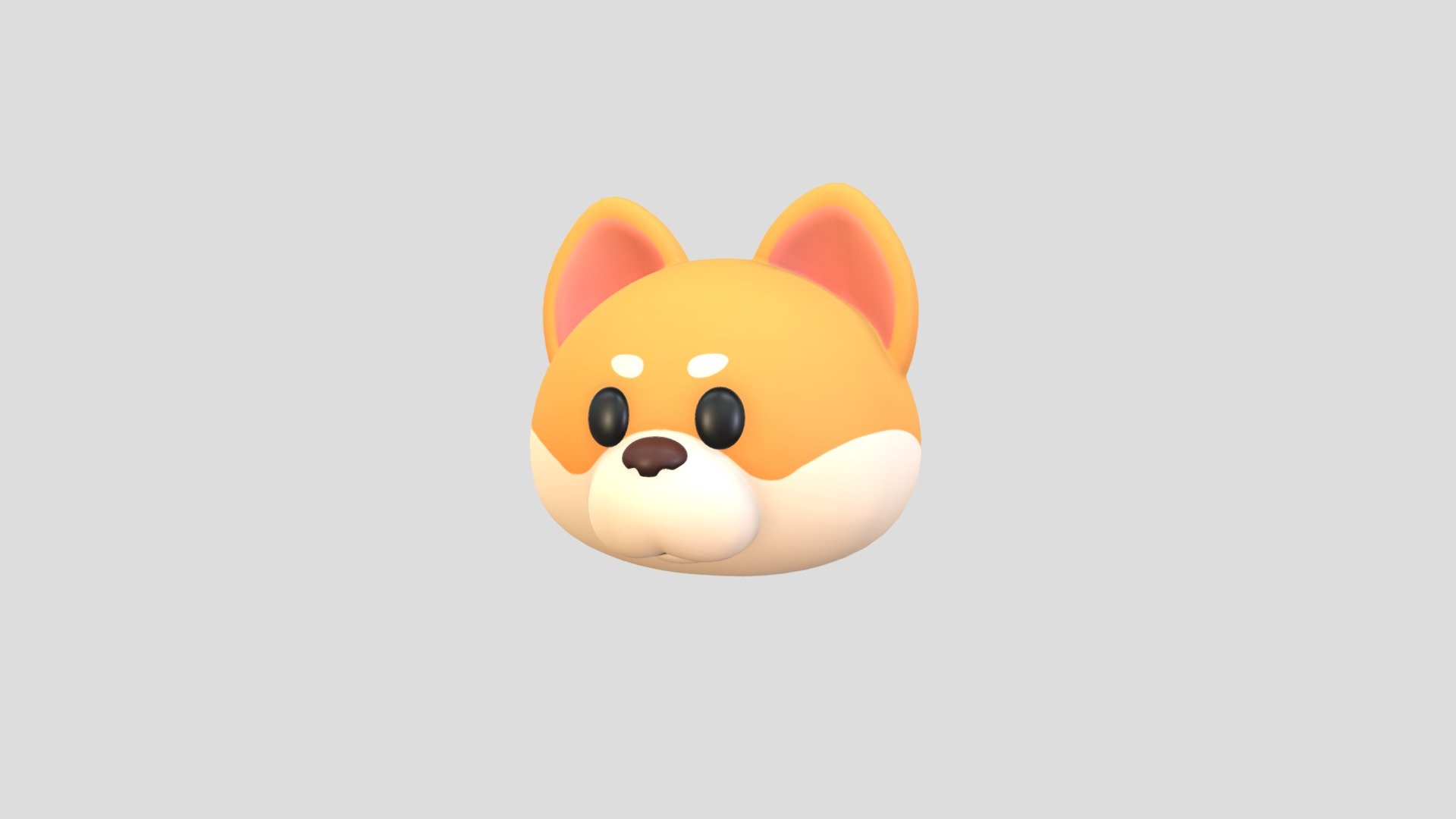 Prop189 Shiba Dog Head 3d model