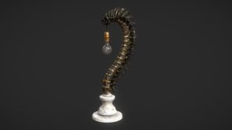 Black spine-form table lamp