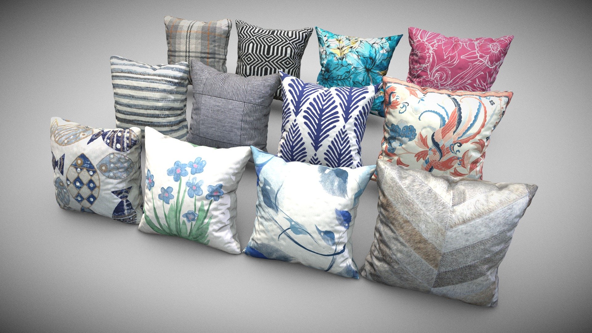 Decor_ Pillows- Collection 3d model