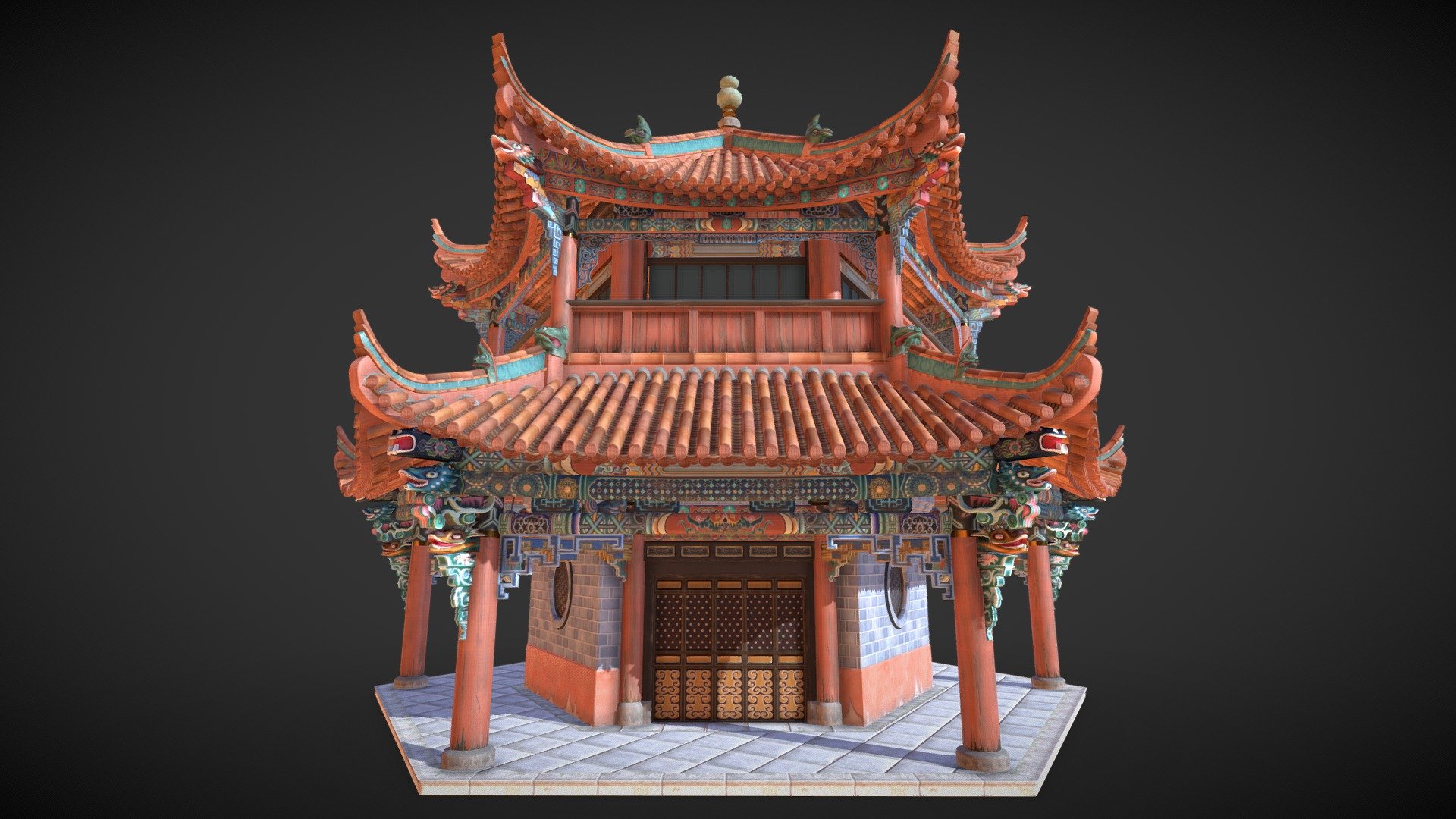 Chinese Temple Pagoda 3d model