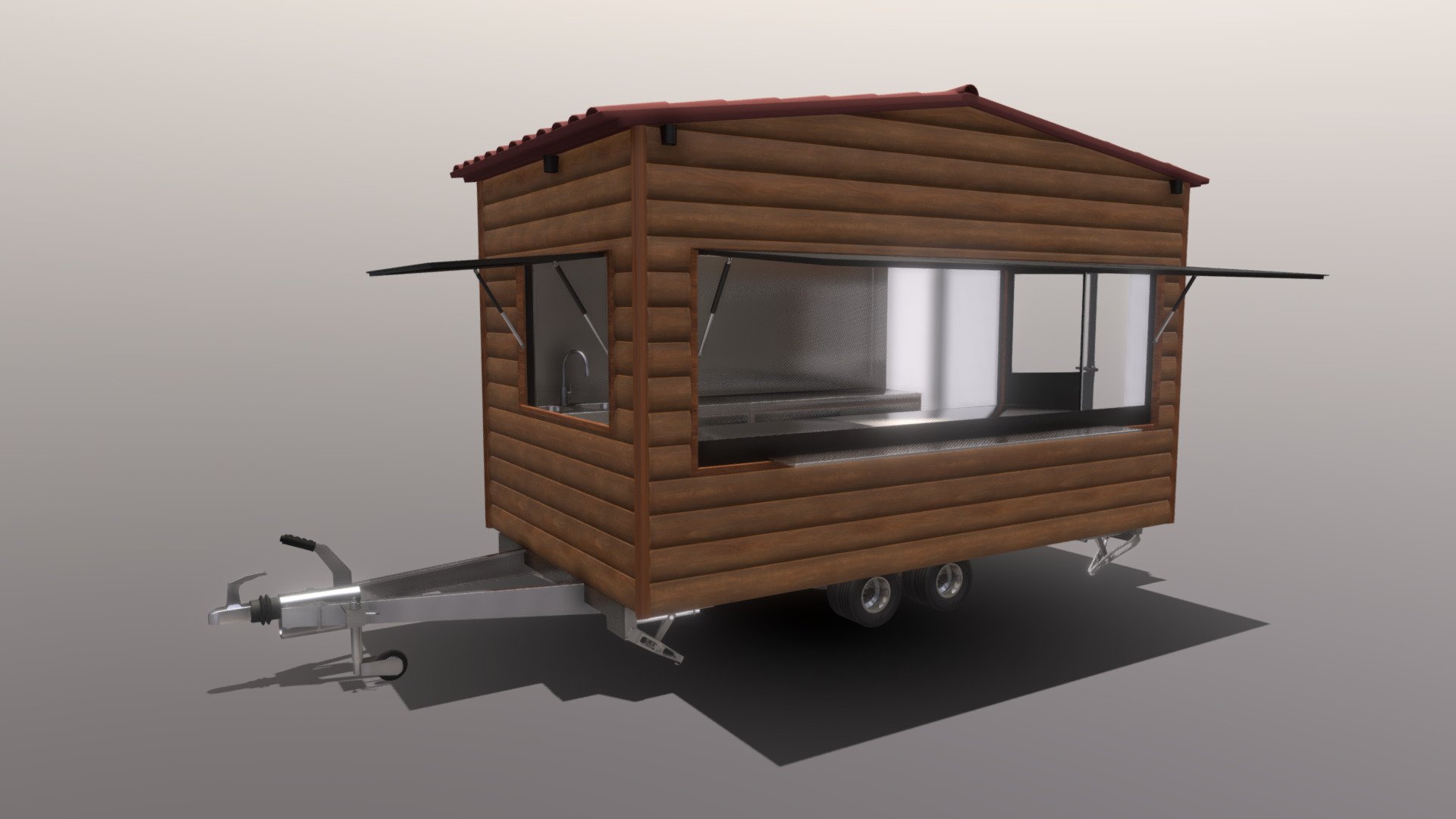 Food trailer 3d model