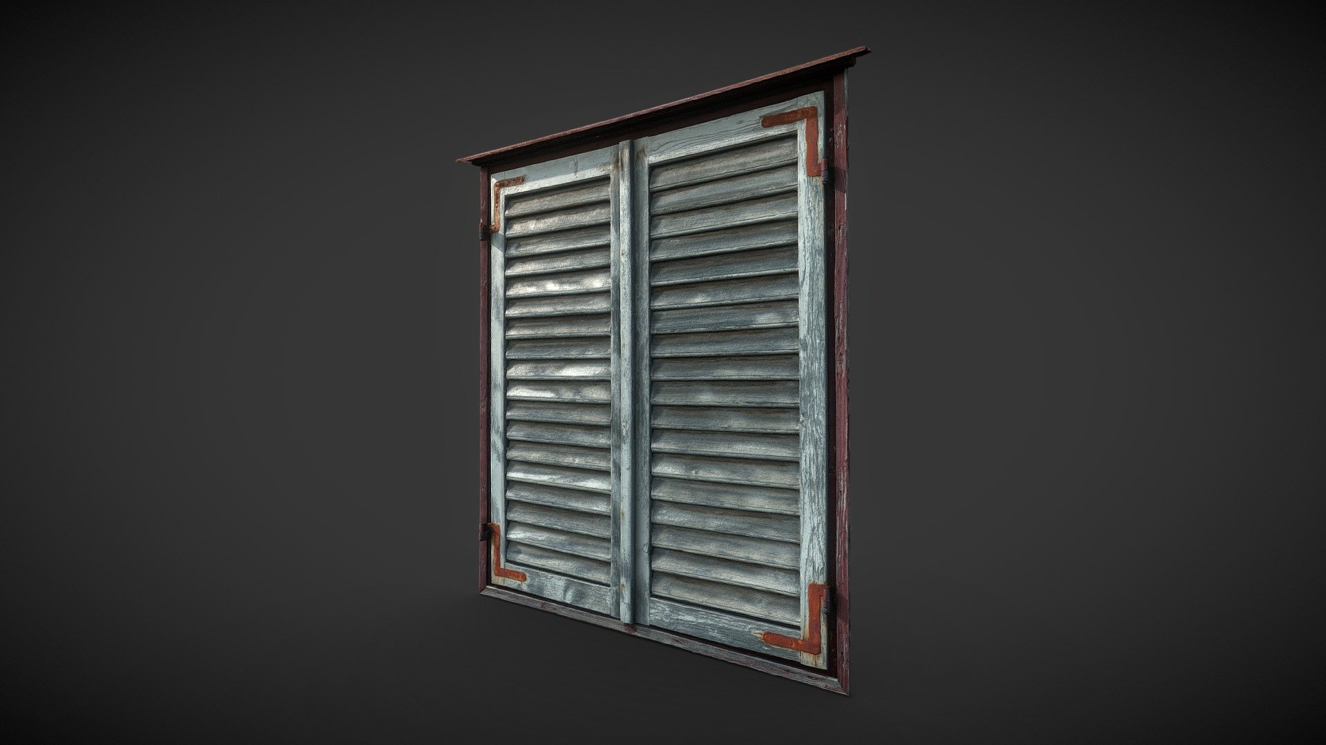 Old Croatian Wooden Window 3D Scan 3d model