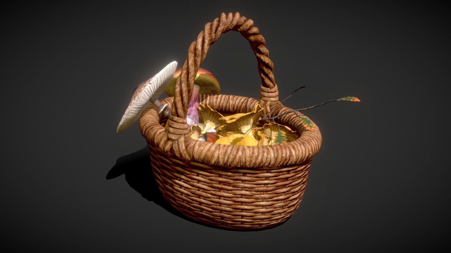 Mushroom basket 3d model