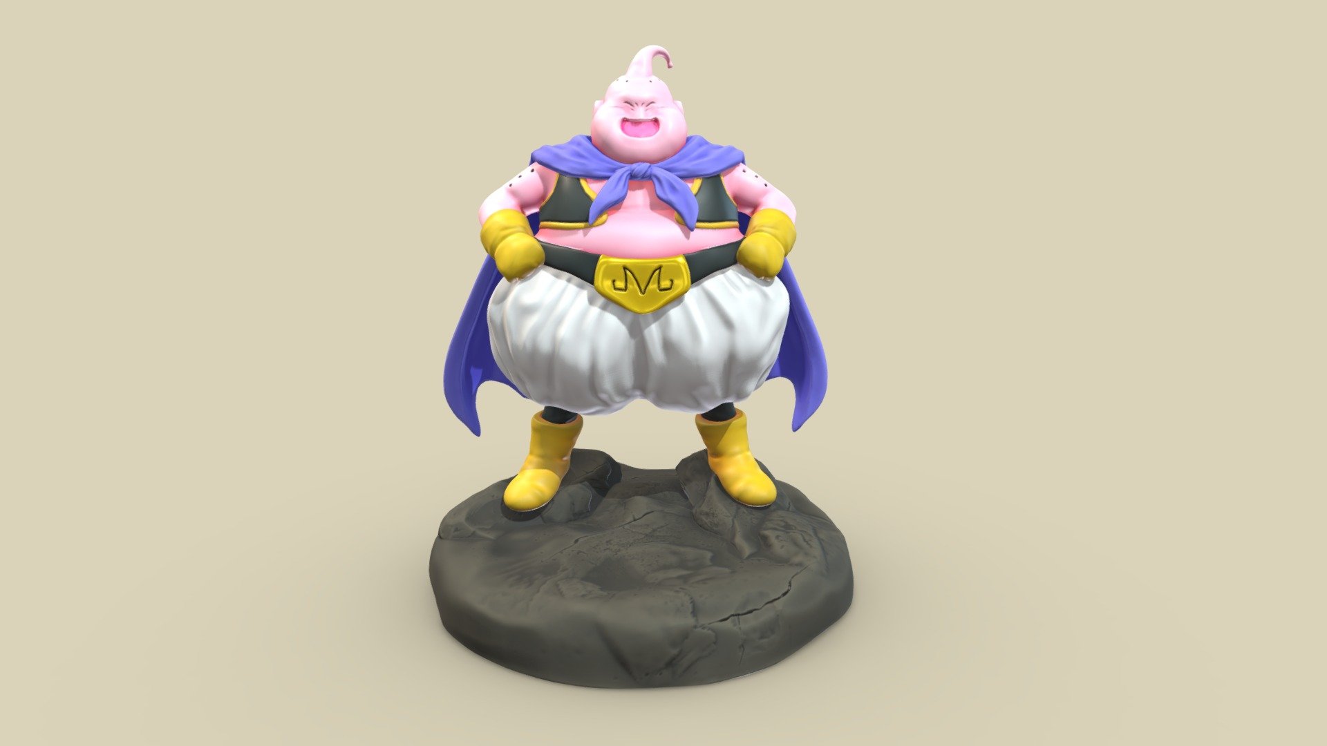 Majin Buu Fat Low Poly PBR 3d model