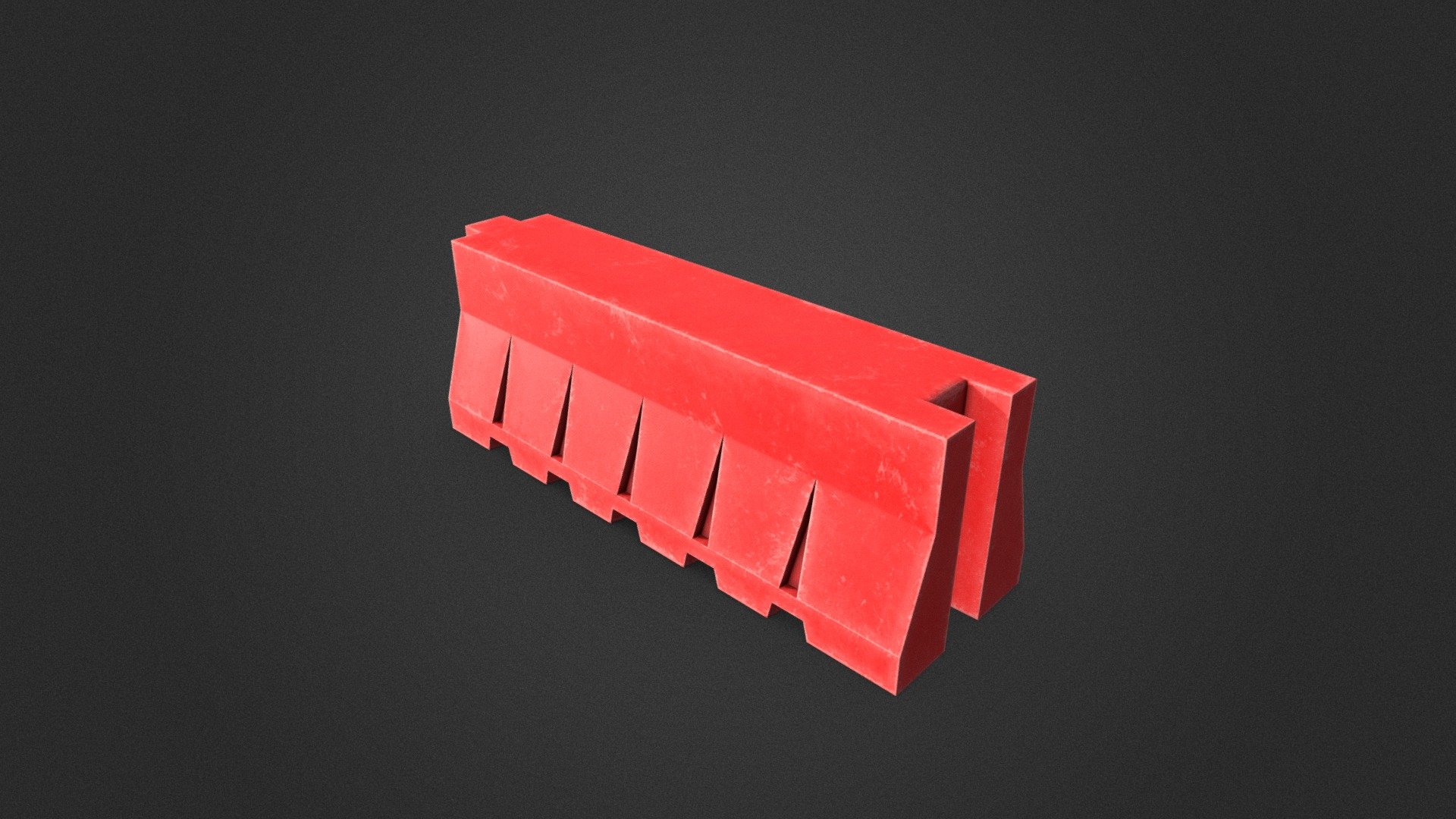 Red Traffic Barrier 3d model