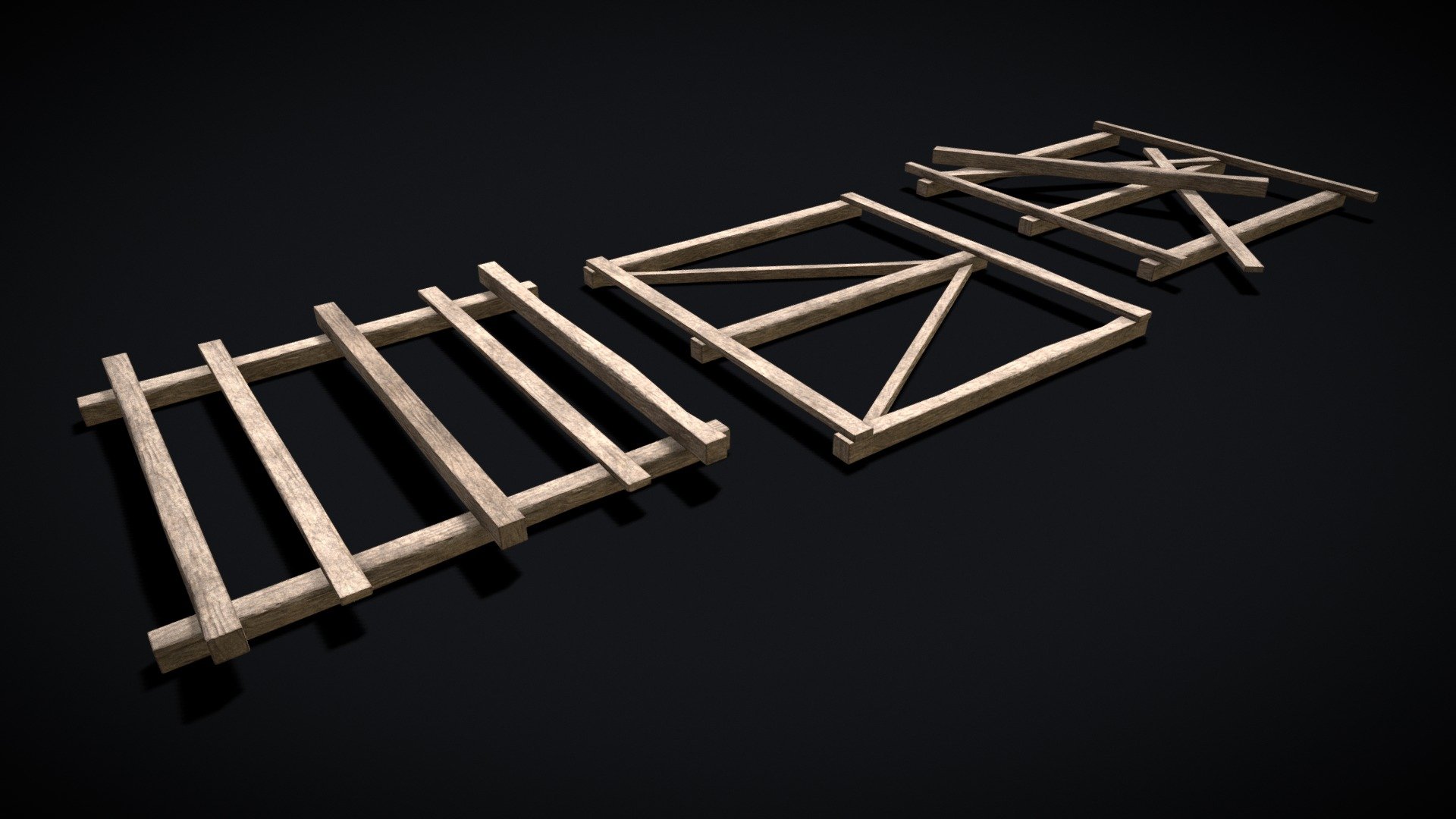 Construction Wood Piles 3d model