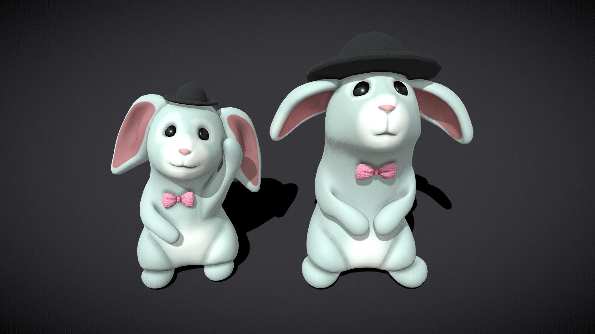 Rabbits_with_Hats 3d model