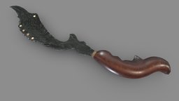 Kujang Knife Low Poly PBR Realistic