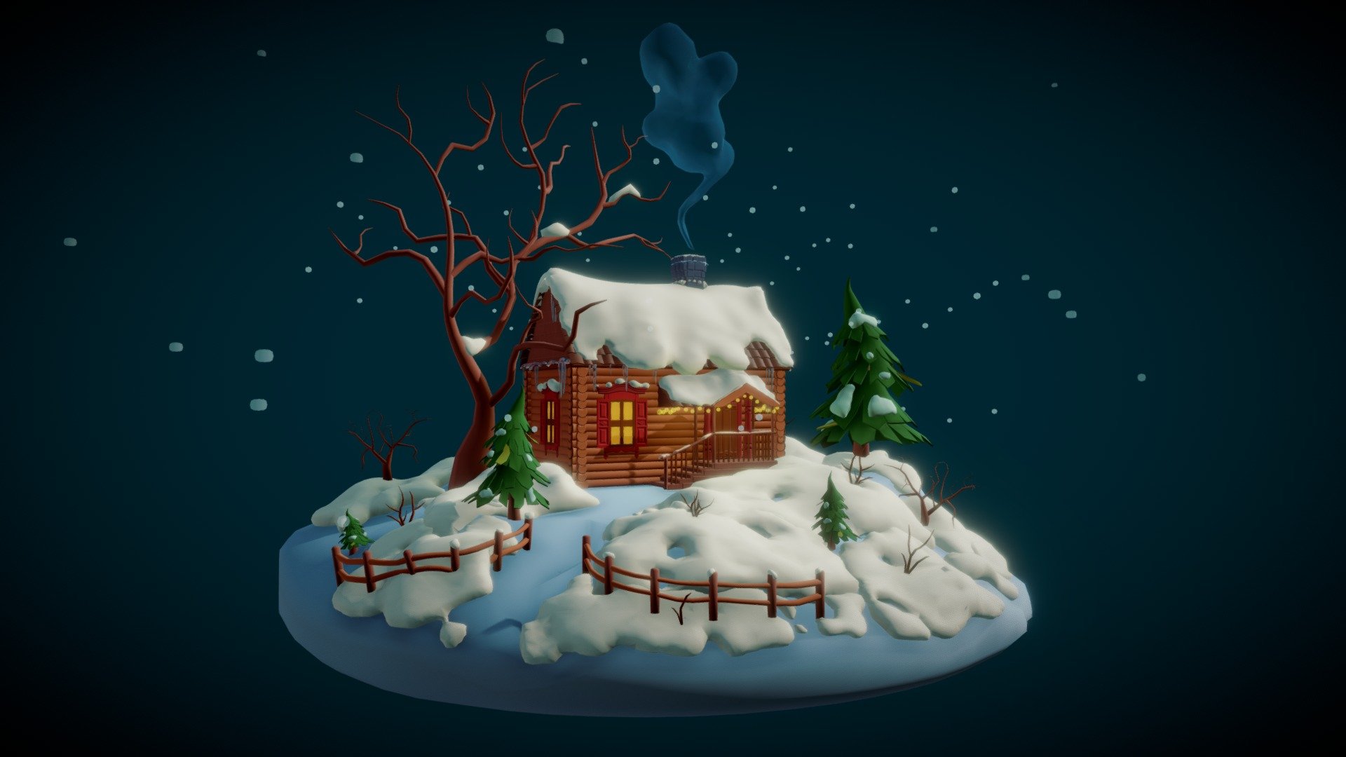 Winter Scene 3d model