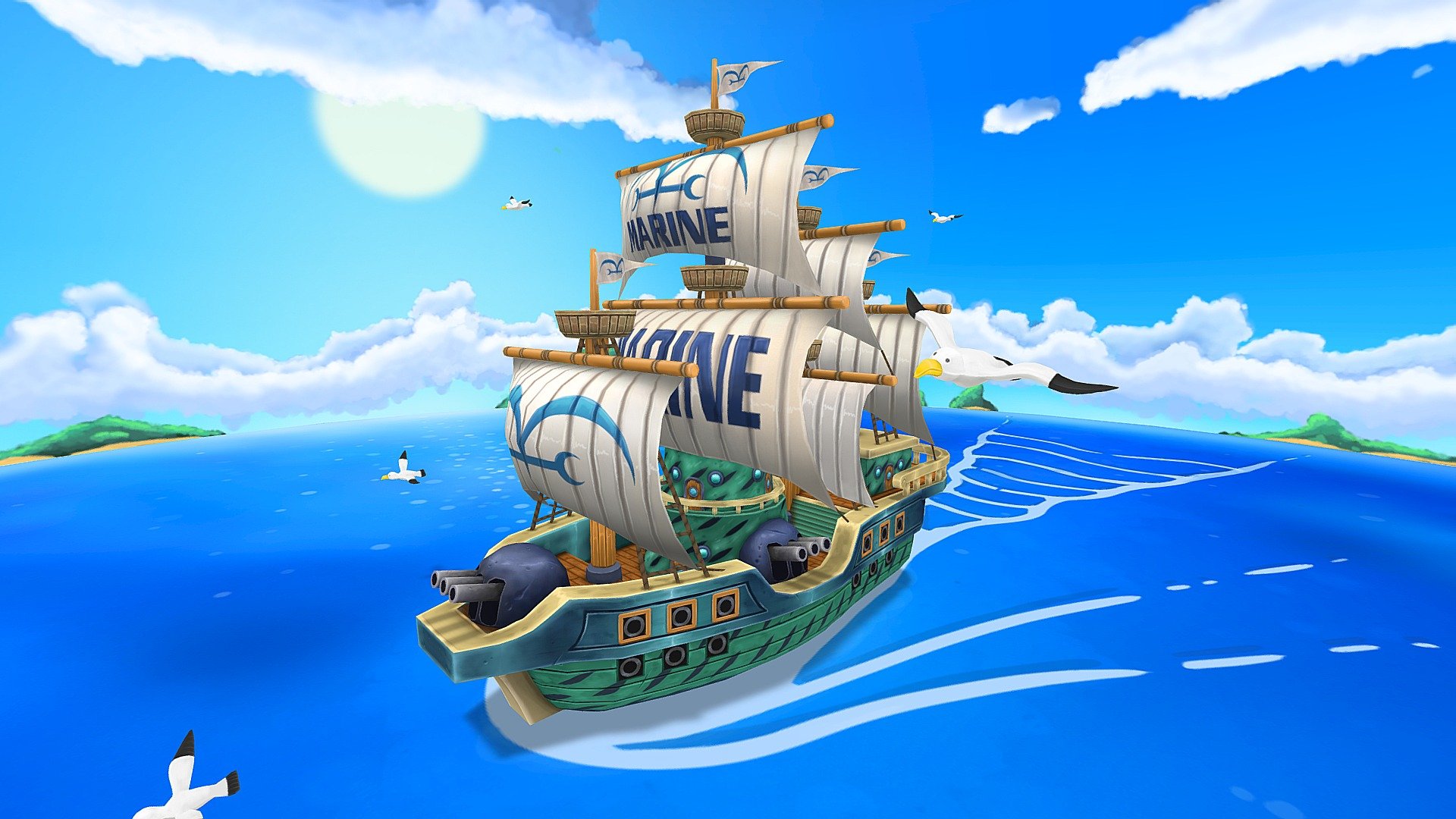 One Piece Marine ship 3d model