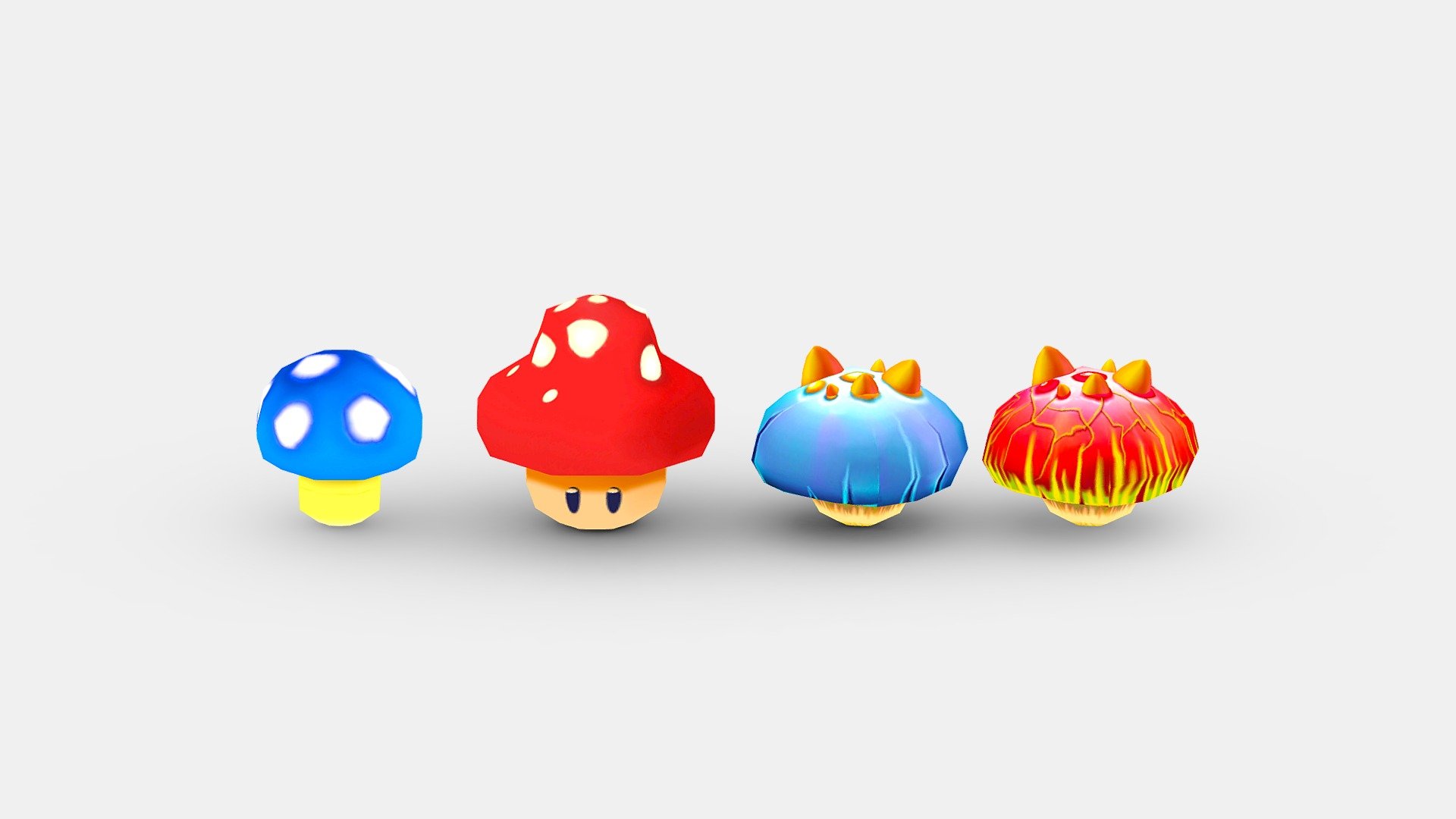 Cartoon poisonous mushroom 3d model