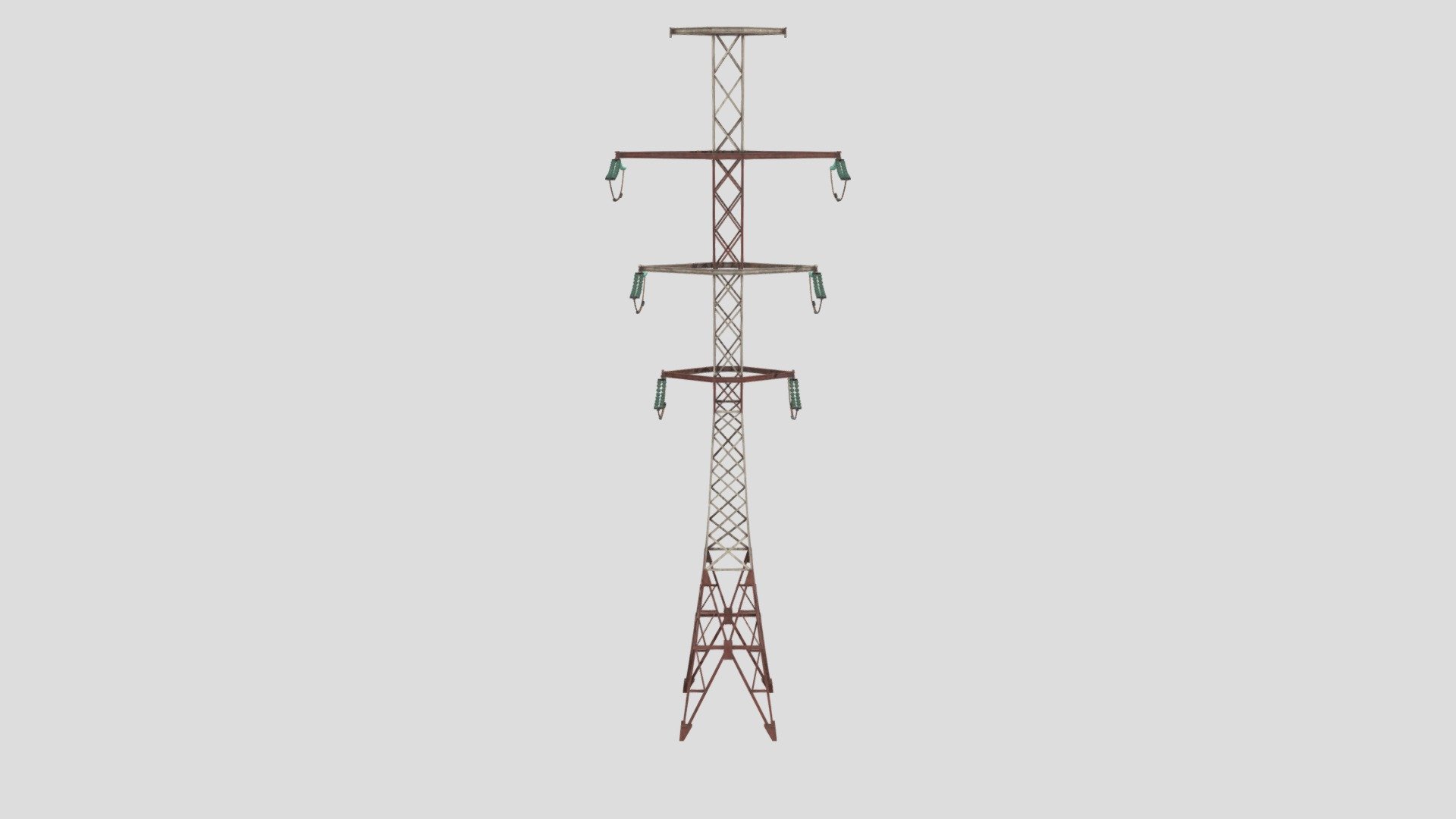 Electricity Pole 14 Weathered 3d model