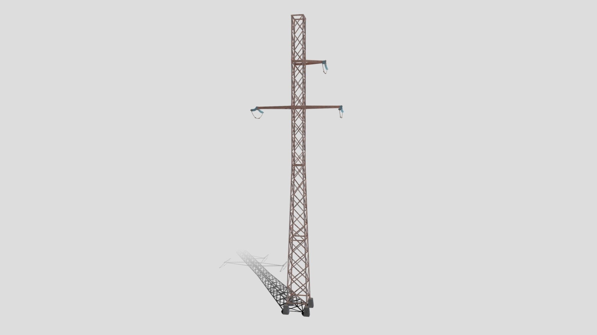 Electricity Pole 15 Weathered 3d model