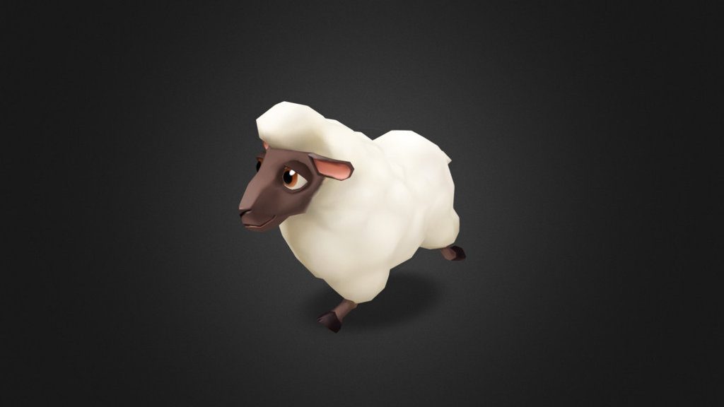 Sheep animation. Run. 3d model