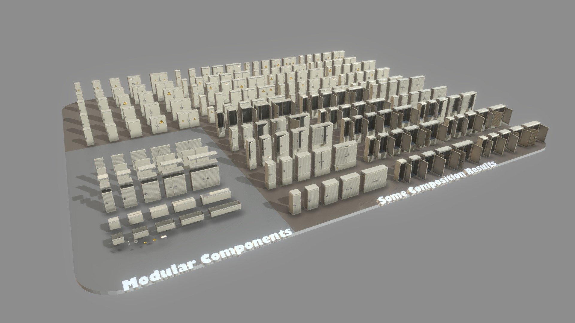 Modular Cable Distribution Cabinet-Set 3d model