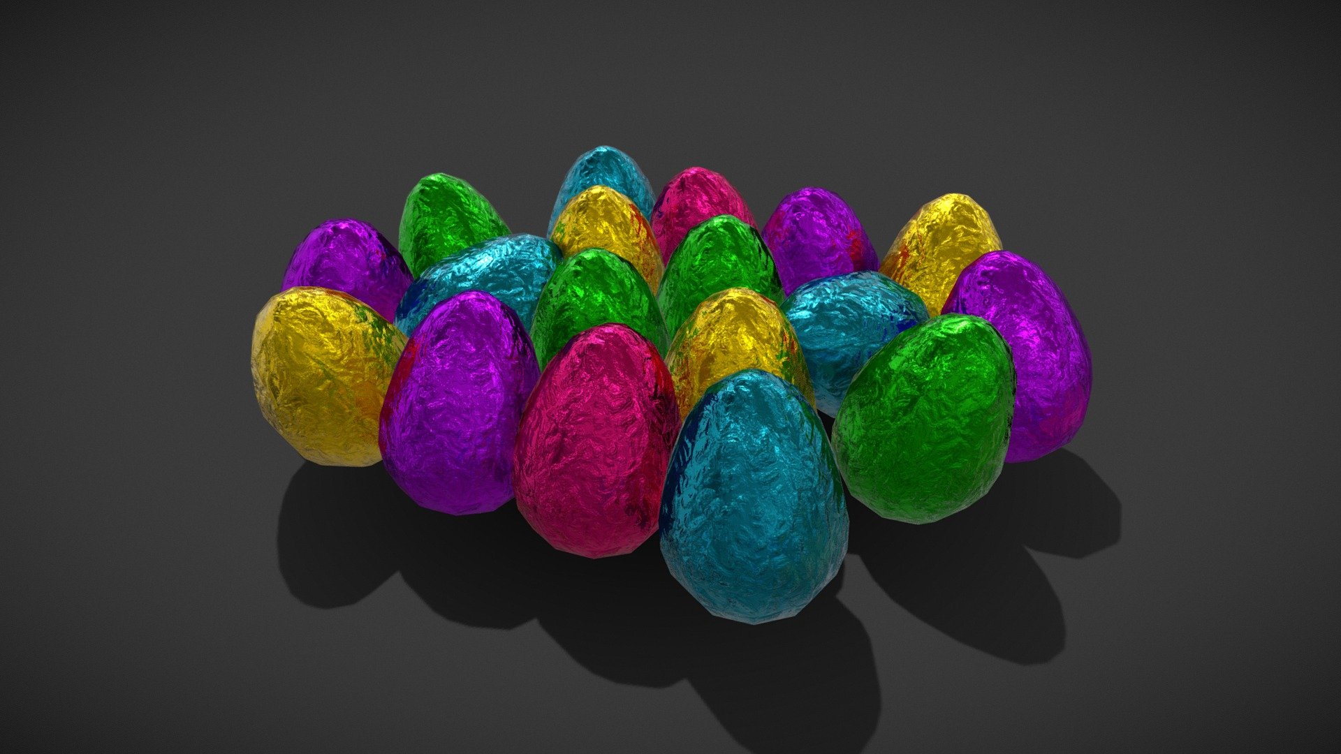 Chocolate_Tin_Foil_Eggs 3d model