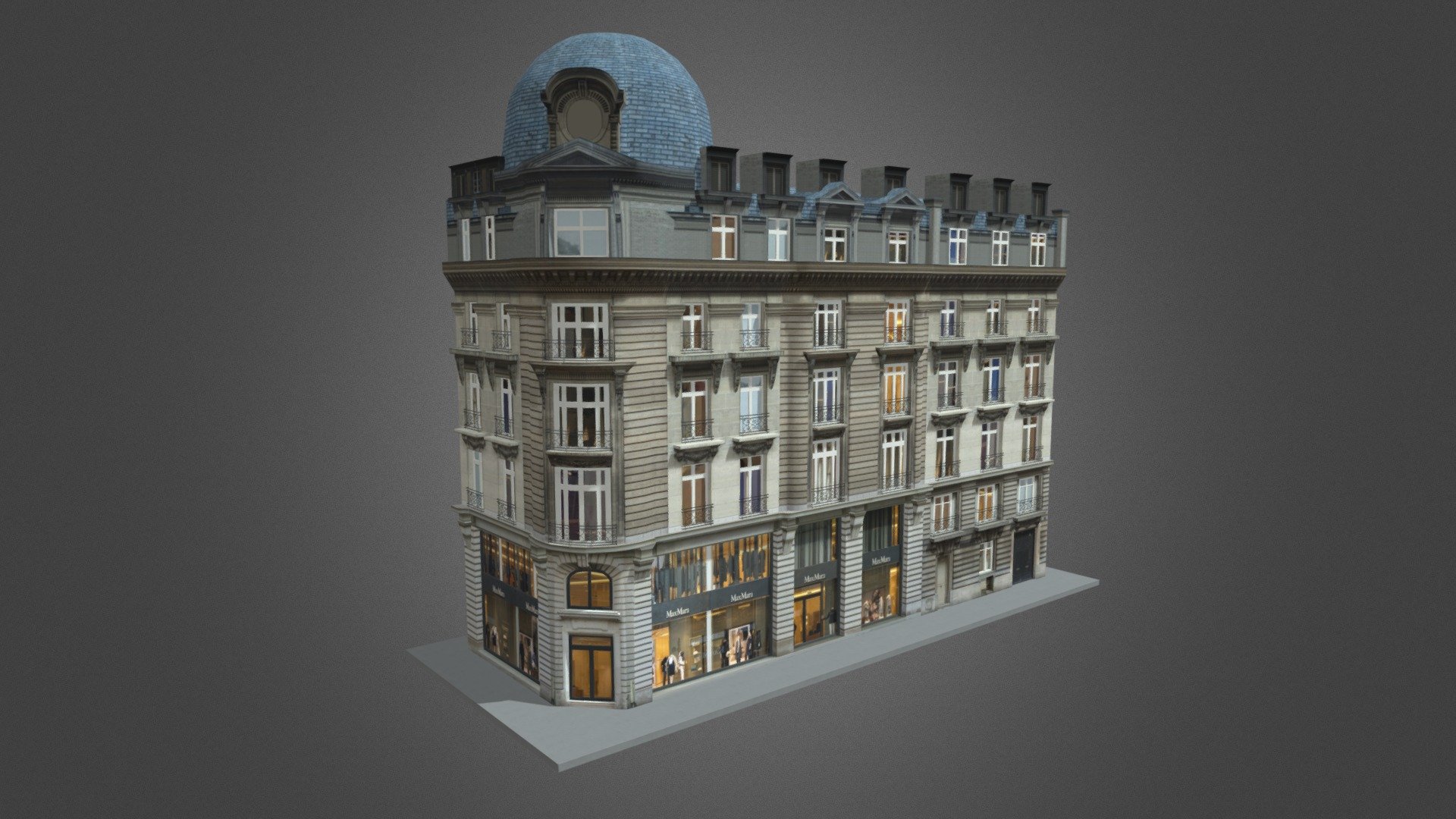 Typical Paris Building 03 3d model