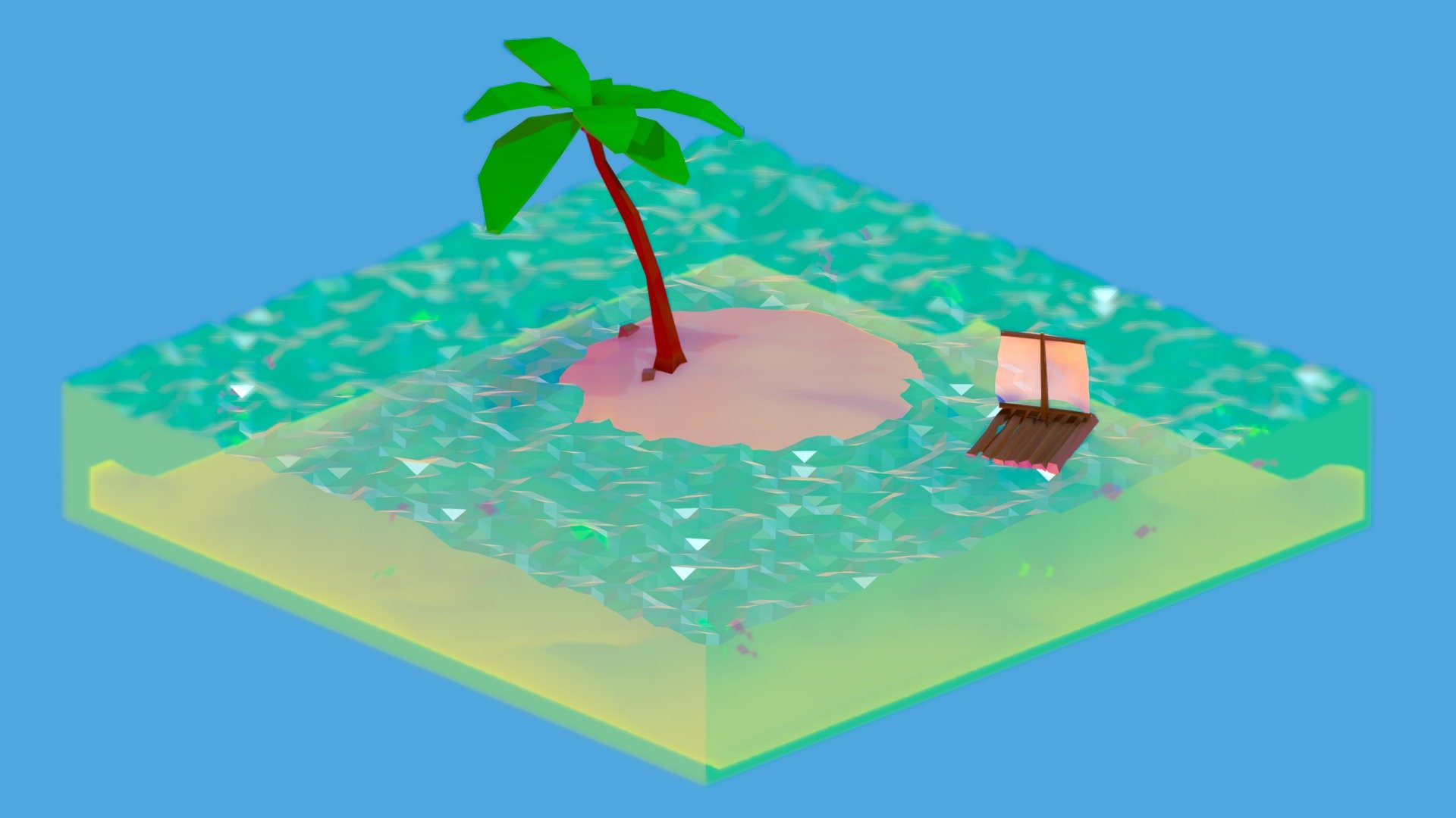 Tropical Island LowPoly 3d model