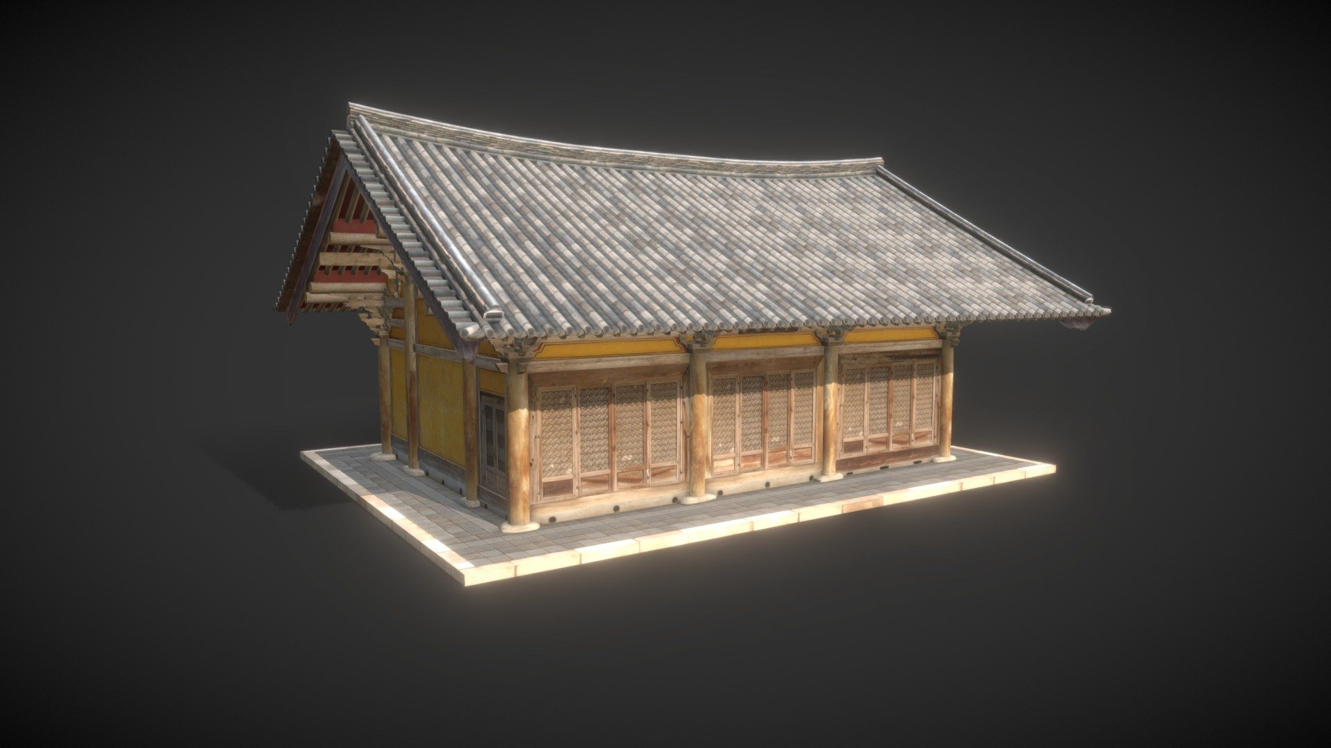 Korea National Treasure_013_강진 무위사 극락보전 3d model