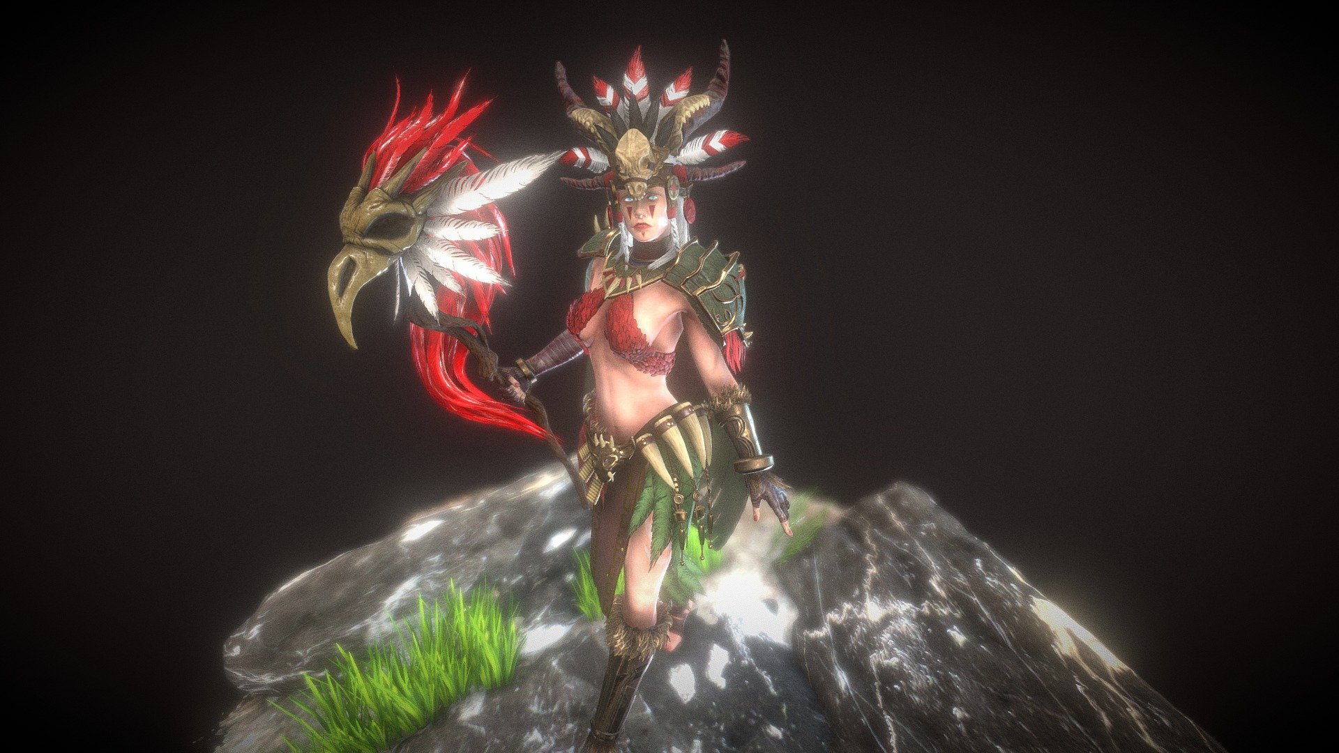 Priestess of the forest 3d model